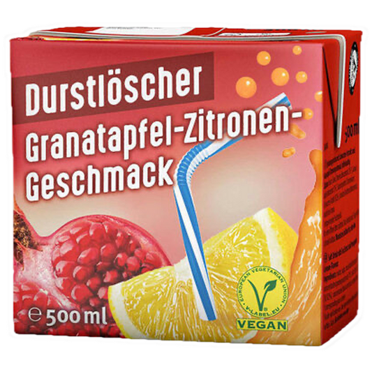 Durstlöscher Granatapfel Zitrone Geschmack 500ml