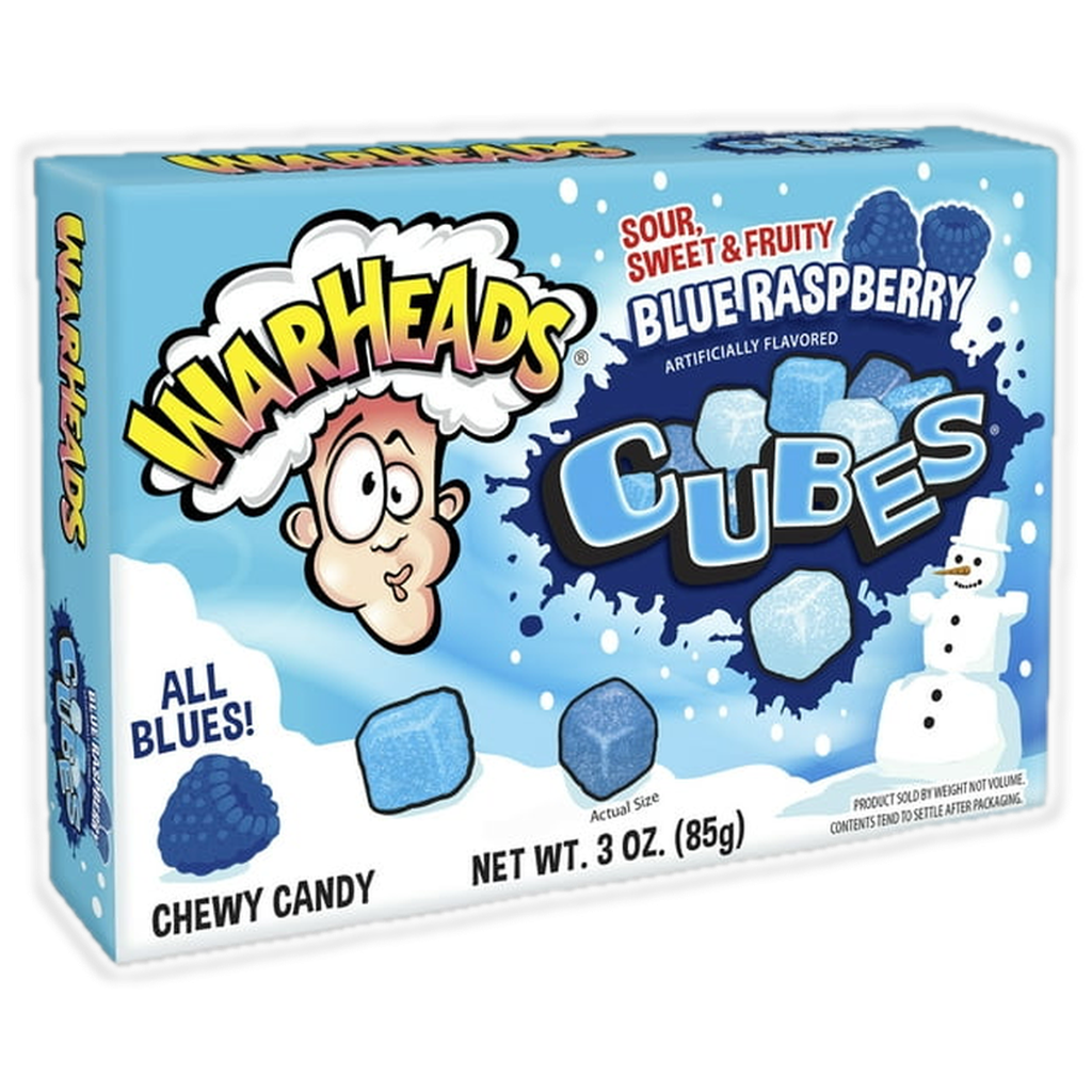 Warheads Blue Raspberry Cubes 85g