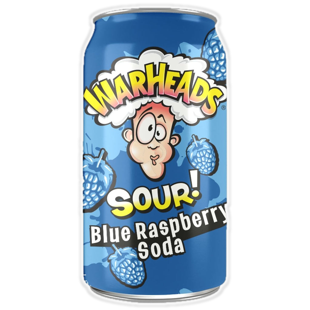 Warheads Sour! Blue Raspberry Soda 355ml