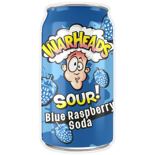 Warheads Sour! Blue Raspberry Soda 355ml